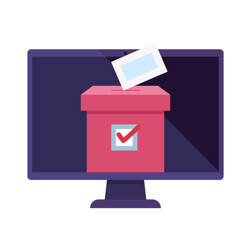 computer-for-vote-online-with-ballot-box-free-vector
